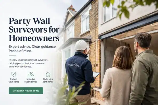 Image of couple with Party wall survey from Survey One Slough